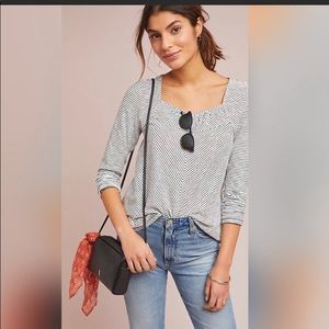 Anthropologie Maeve Kenley Square neck top M
